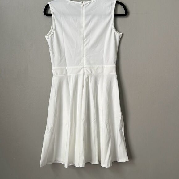 NWT Meaneor Mini Dress Womens Medium White Sleeveless Rhinestone Embellished - Picture 5 of 5